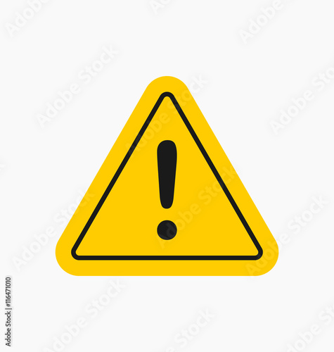 Caution icon / sign in flat style isolated. Warning symbol.