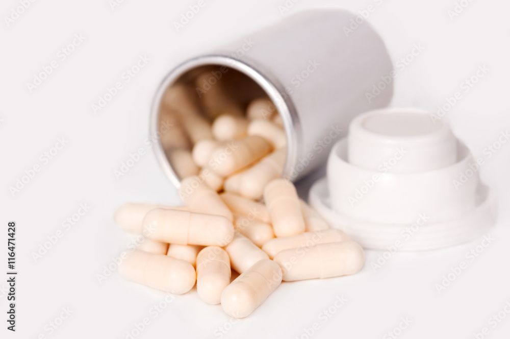 tablets on a white background tablets on a white background