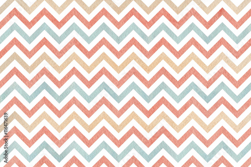 Watercolor pink, beige and blue stripes background, chevron. © perekotypole