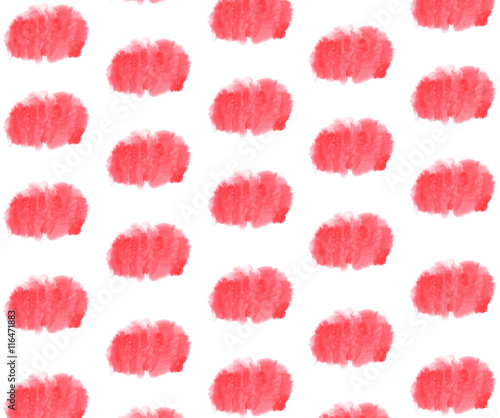 Pink watercolor stain pattern on white background.