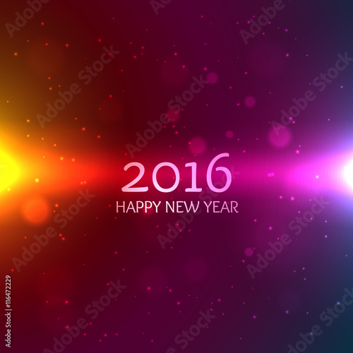 new year greeting with sparkle background