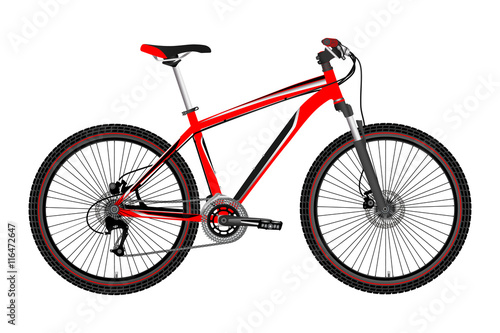A sports bike in a vector on a white background.The logo of a sports bike.Mountain bike in vector.