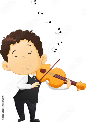 cute  boy playing violin