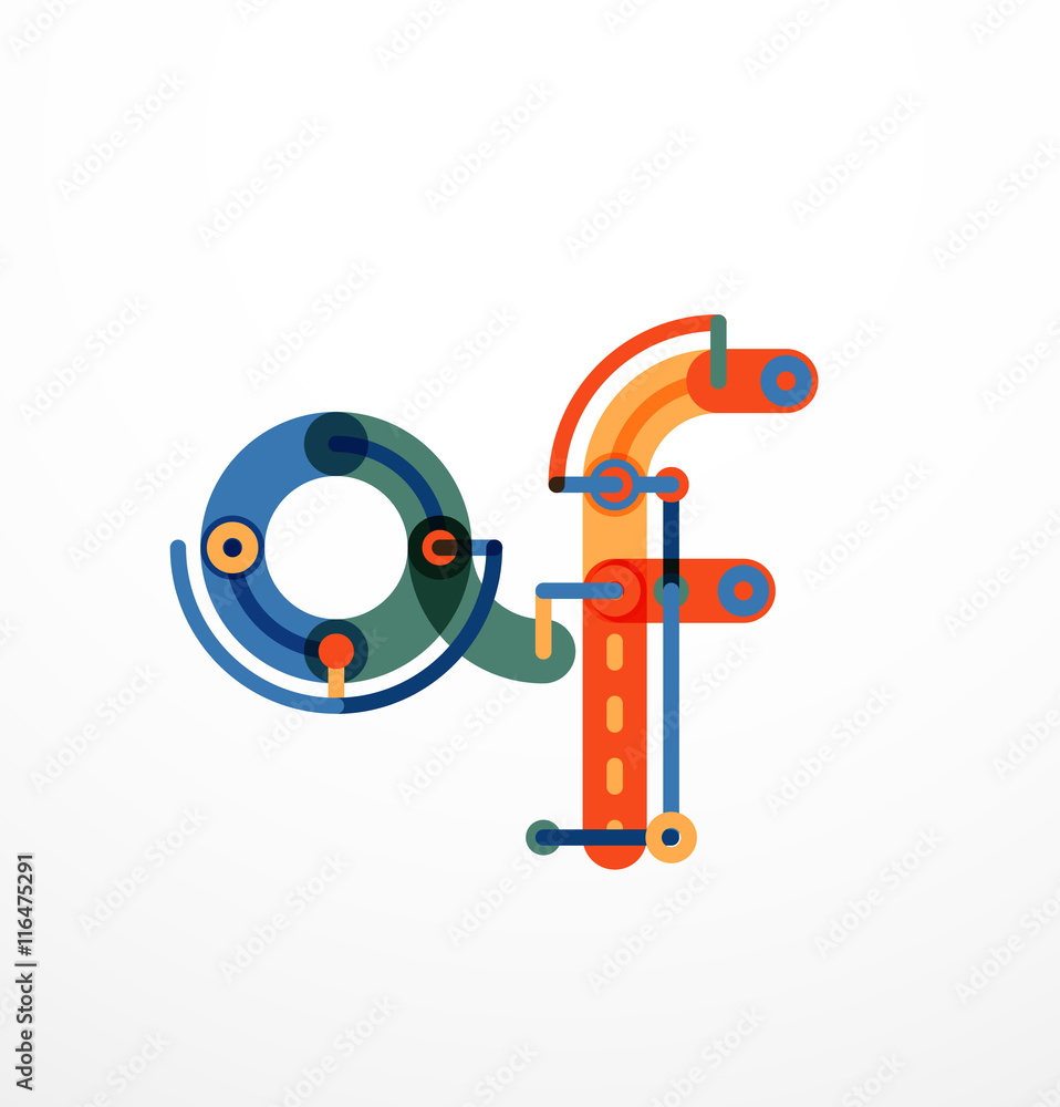 Abstract line design letter logo