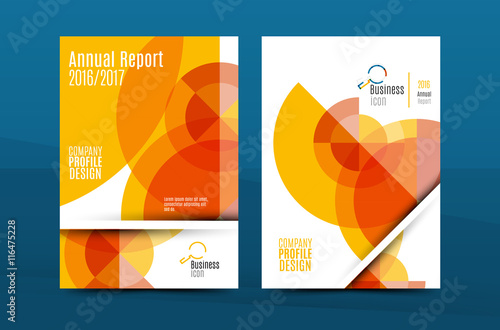 Orange annual report A4 cover. Brochure template layout, magazine, flyer or booklet