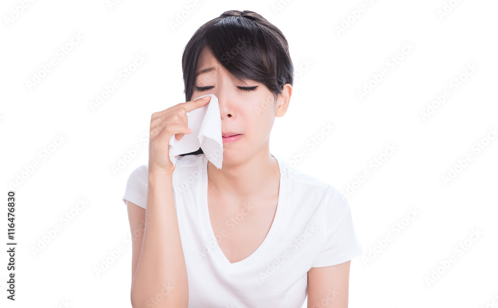 unhappy woman crying isloated on white. unhappy woman crying isloated on white.
