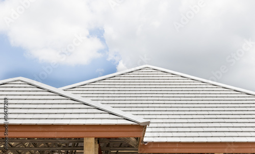 building construction roof concrete gray color in site © kasipat