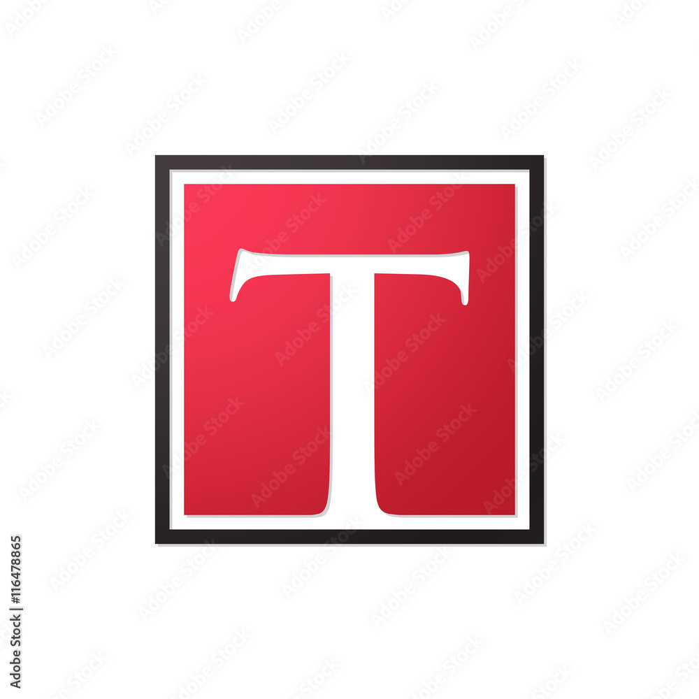 initial letter logo shape square red black initial letter logo shape square red black