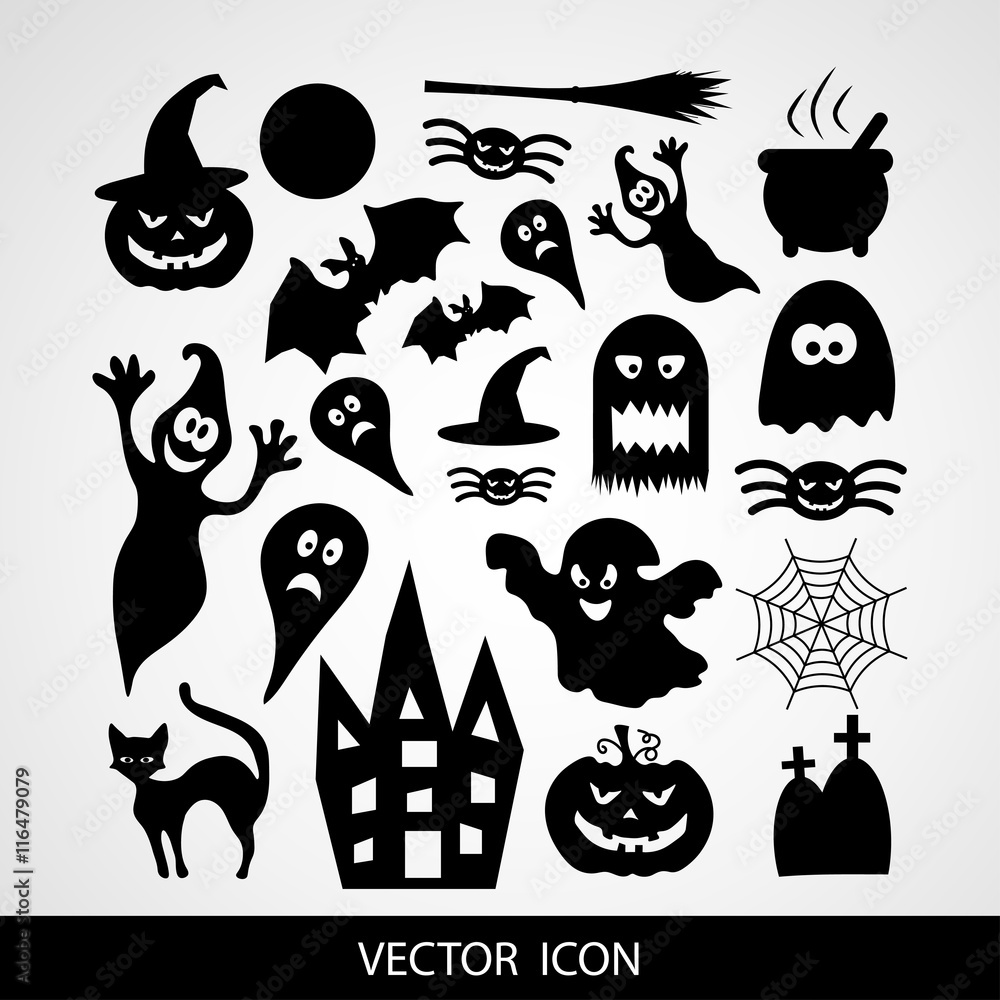 Fototapeta premium Halloween vector icons