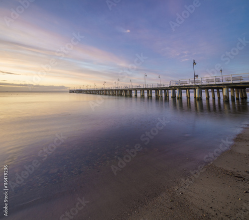Seascape,sunset, wooden pier on the Baltic Sea, Gdynia Orłowo, Poland     © Mike Mareen