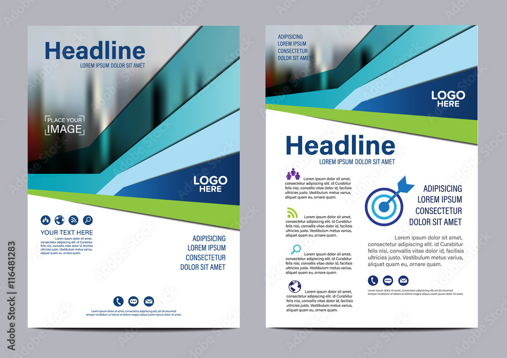 Blue Brochure Layout design template. Annual Report Flyer Leaflet cover Presentation Modern background. illustration vector in A4 size Blue Brochure Layout design template. Annual Report Flyer Leaflet cover Presentation Modern background. illustration vector in A4 size