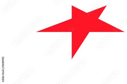 Red star on white background