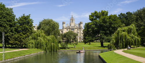 Tableau sur toile View of St. John's College and the River Cam