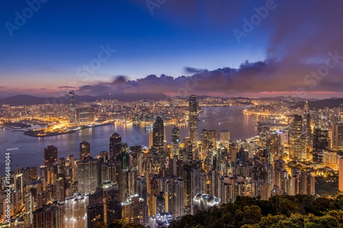 Hong Kong city view from peak at dawn © Earnest Tse
