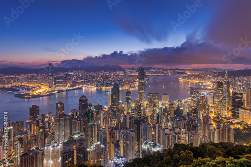 Hong Kong city view from peak at dawn © Earnest Tse