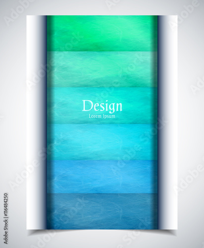 Cover design. Colored scratched stripes bounded on two sides. Size A4. Vector illustration, eps10.