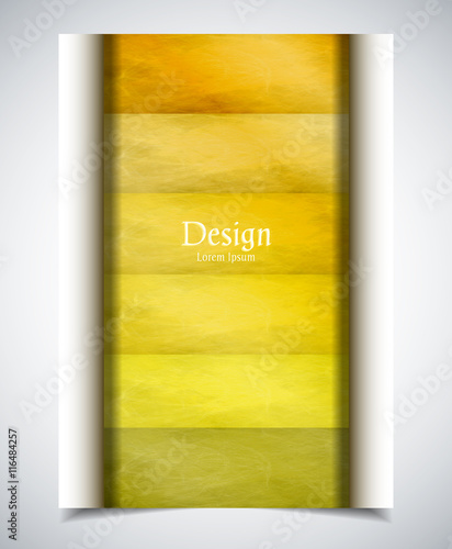 Cover design. Colored scratched stripes bounded on two sides. Size A4. Vector illustration, eps10.