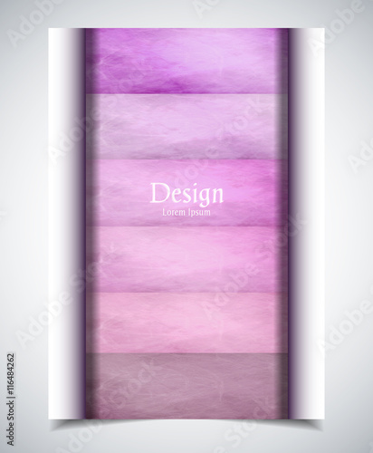 Cover design. Colored scratched stripes bounded on two sides. Size A4. Vector illustration, eps10.
