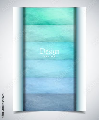 Cover design. Colored scratched stripes bounded on two sides. Size A4. Vector illustration, eps10.