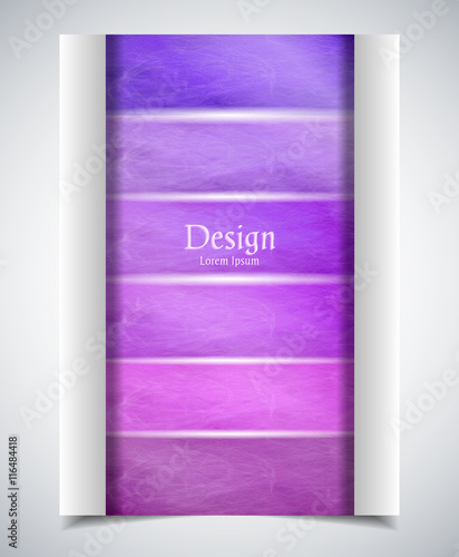 Cover design. Colored scratched stripes bounded on two sides. Size A4. Vector illustration, eps10.