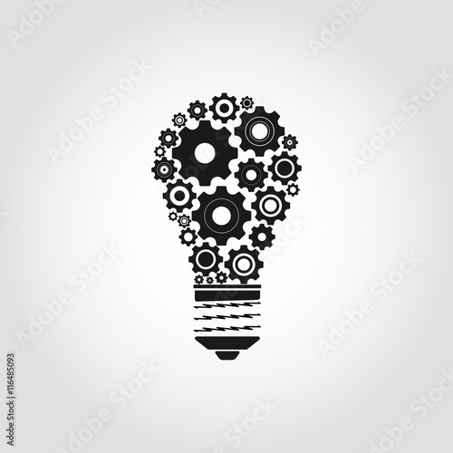 light bulb with gears icon