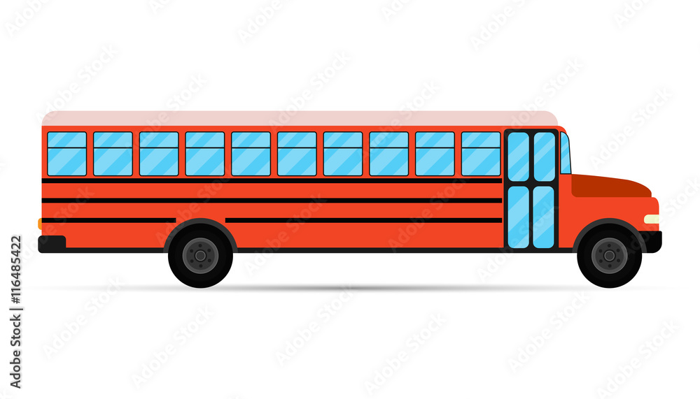 Bus red flat icon Bus red flat icon