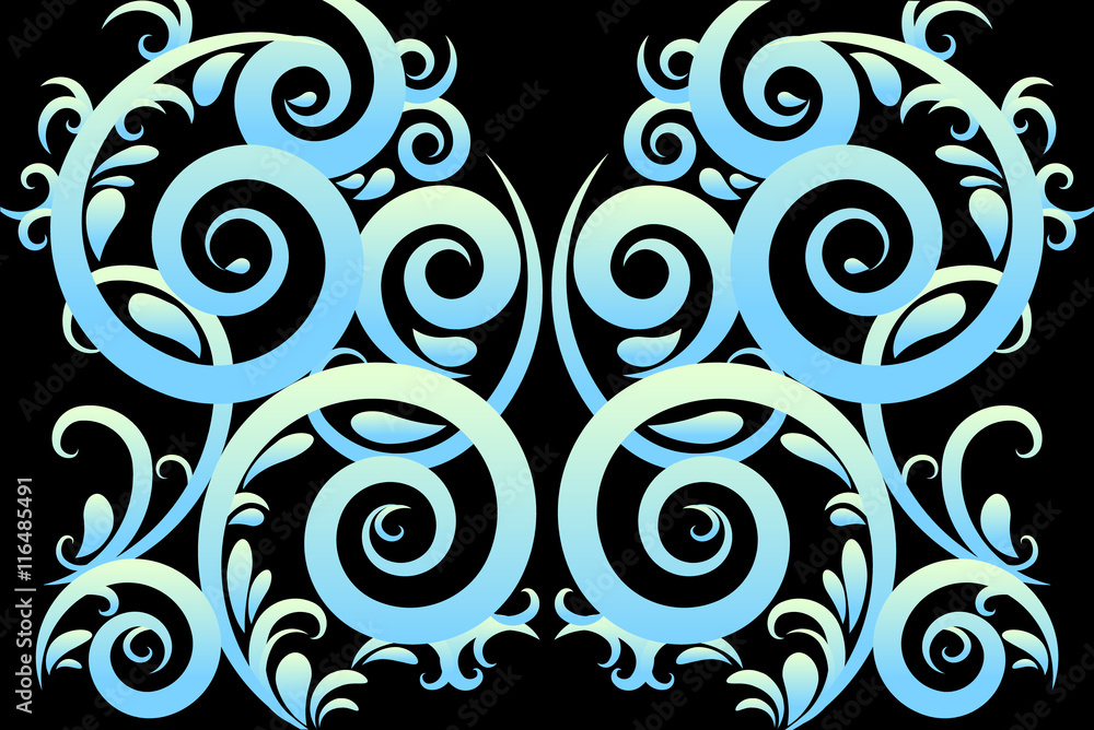 Blue gradient abstract swirl vector background