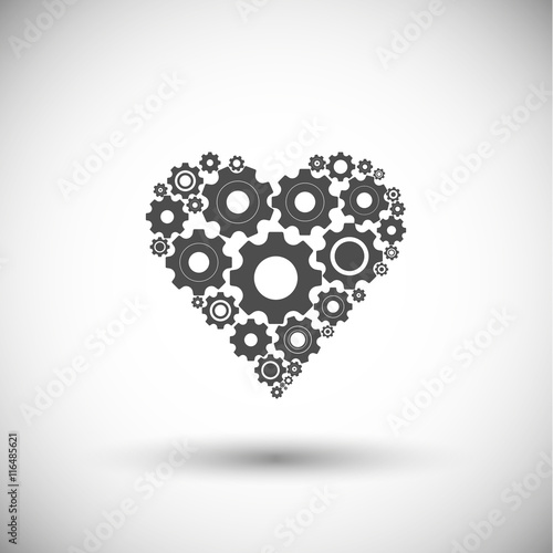 cogwheel heart icon