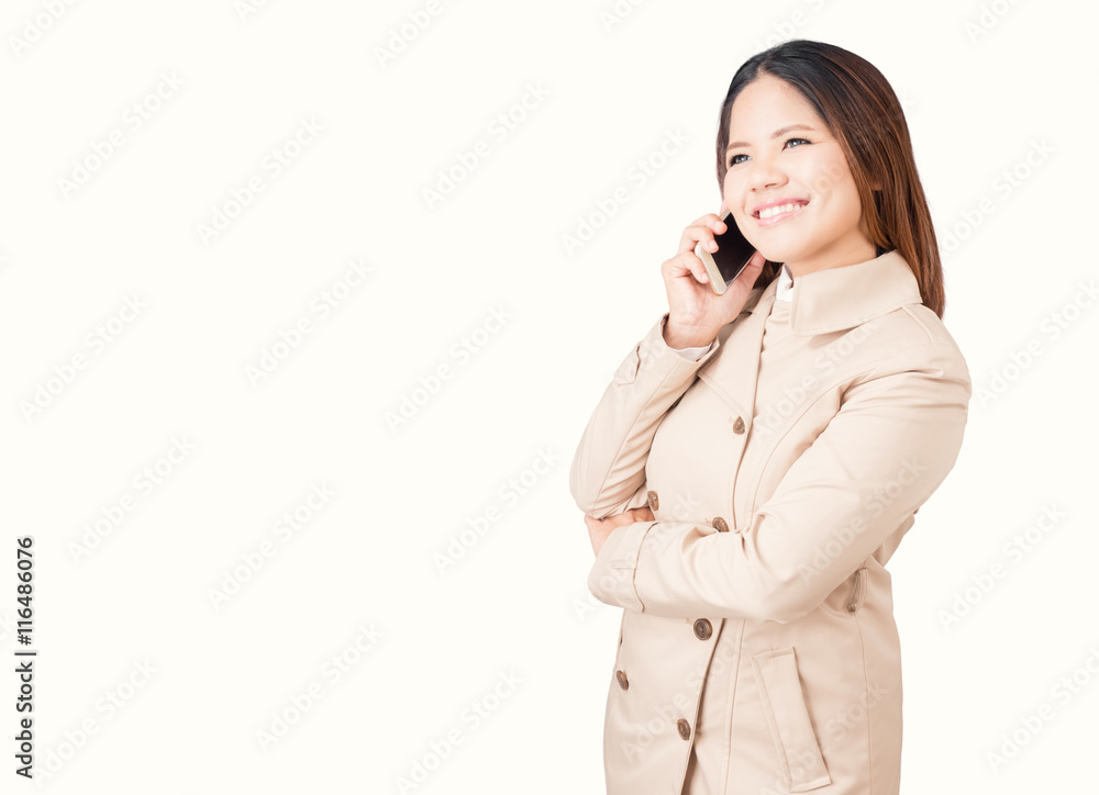 asian businesswoman talking on mobile phone asian businesswoman talking on mobile phone