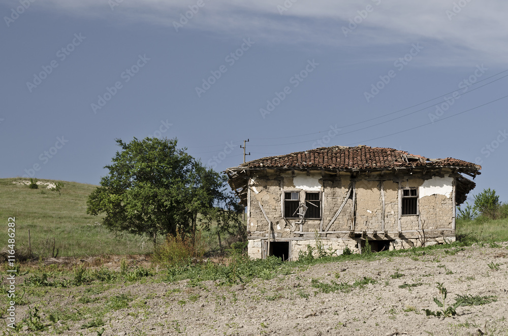 Old dilapidated house near the village Katselovo