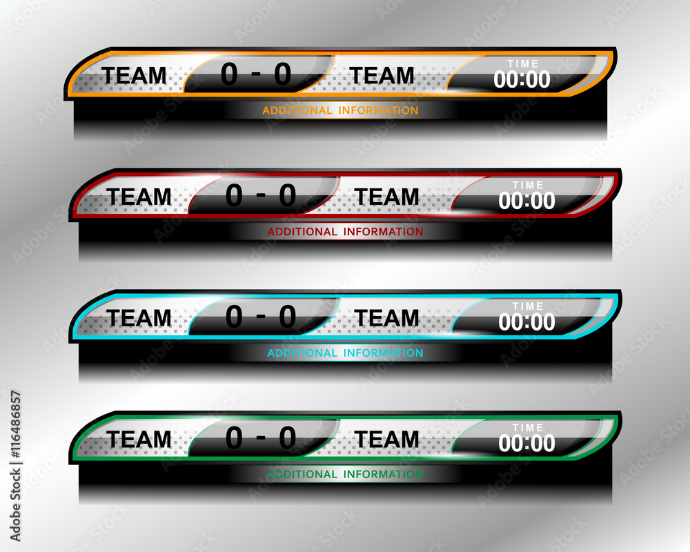 Scoreboard Color scoreboard object design for football and soccer, vector illustration ...
