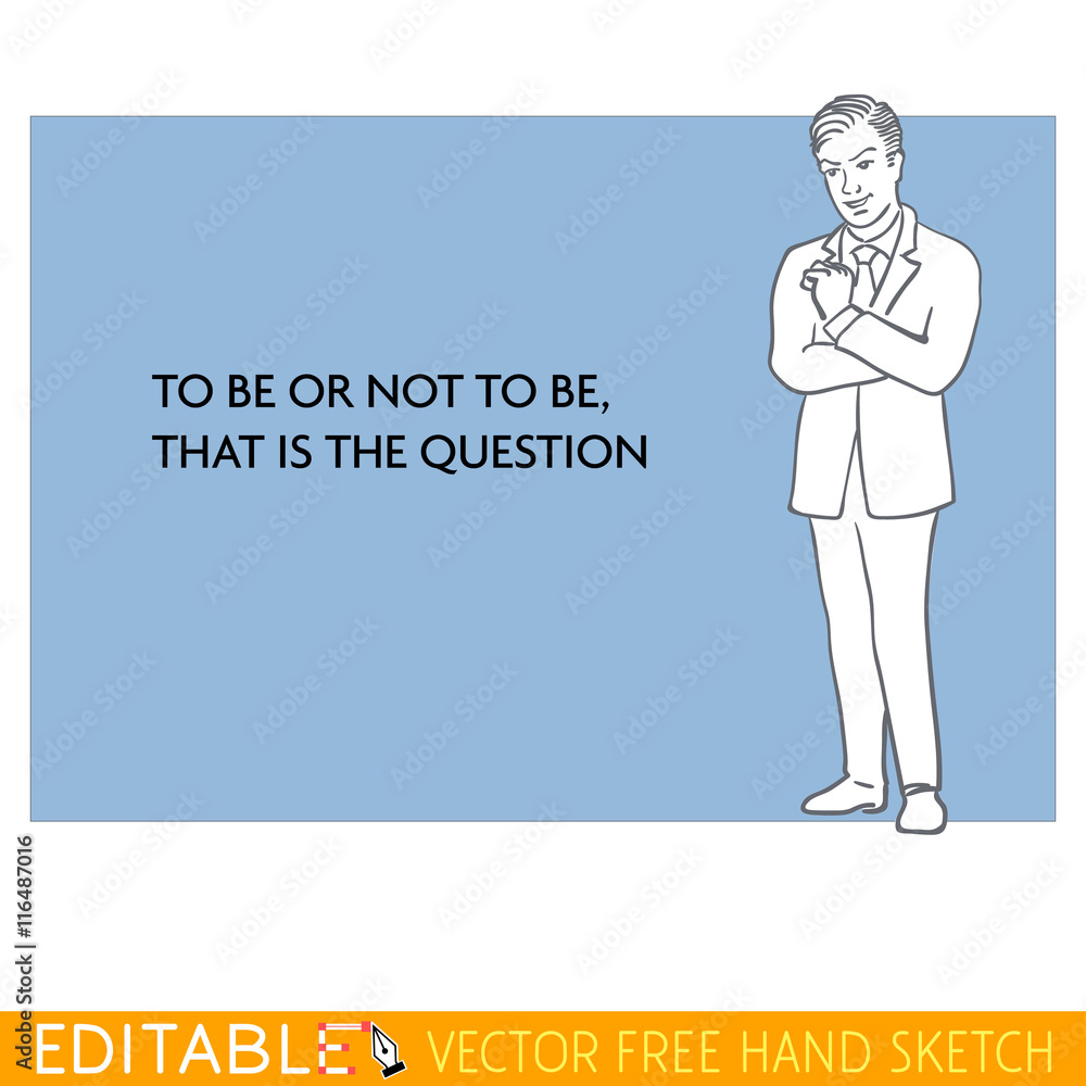 Ponderer man. Editable vector icon in linear style. Ponderer man. Editable vector icon in linear style.