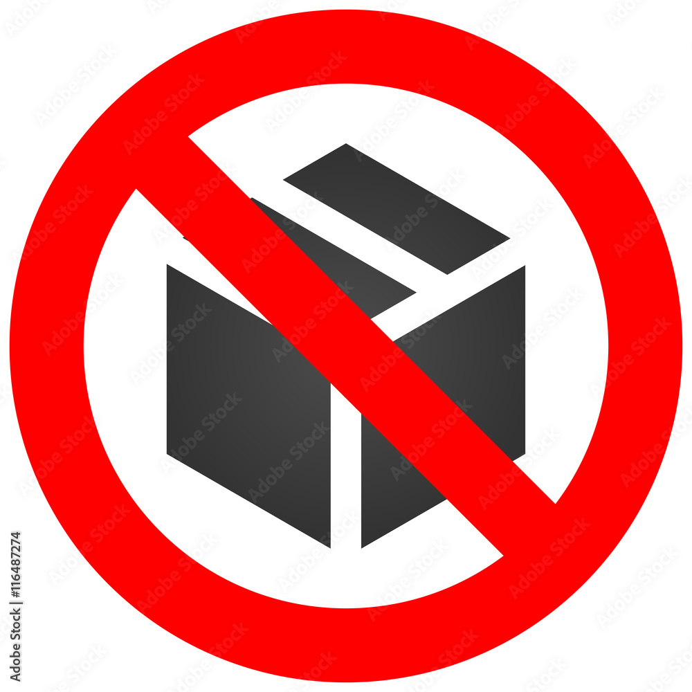 Forbidden sign with box icon isolated on white background. Using box is  prohibited vector illustration. Box is not allowed image. Boxes are banned.  Stock Vector | Adobe Stock
