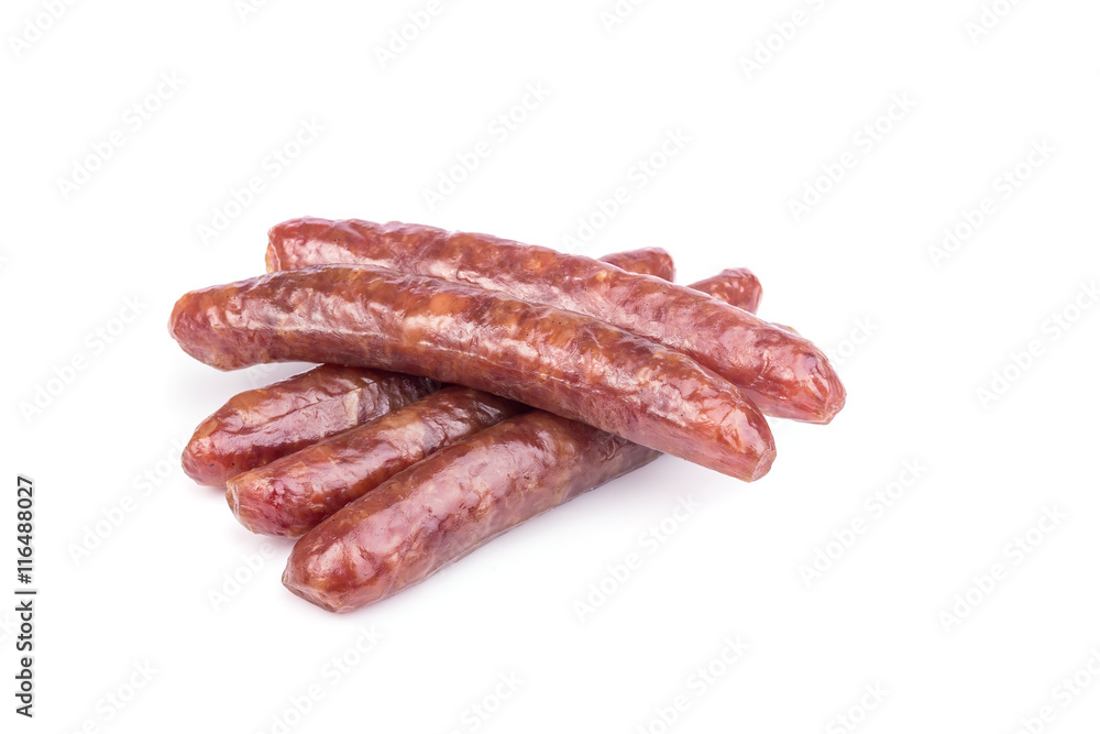 Chinese sausages isolated on white background Chinese sausages isolated on white background