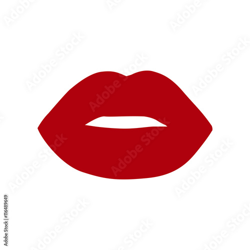 Vector Illustration of Print of red lips