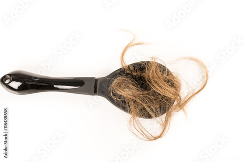 Hair Loss on white background photo