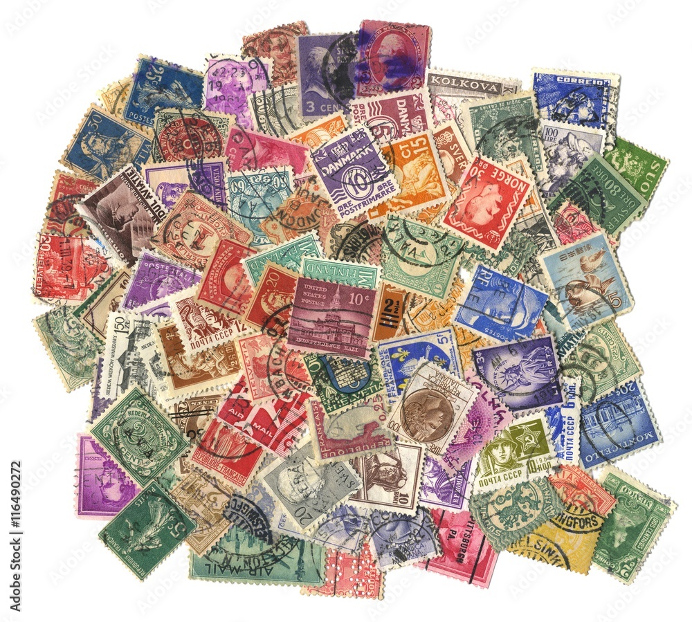 Stamps mail.