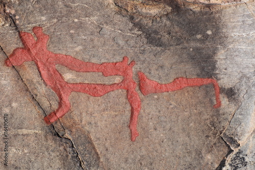 Ancient rock paintings in Naesaaker ins Sweden