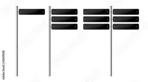 Set of blank street signs, isolated on white background. EPS10 vector illustration.