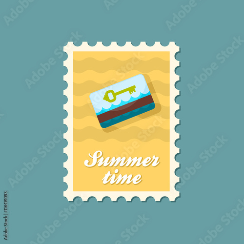 Electronic keycard stamp. Summer. Vacation