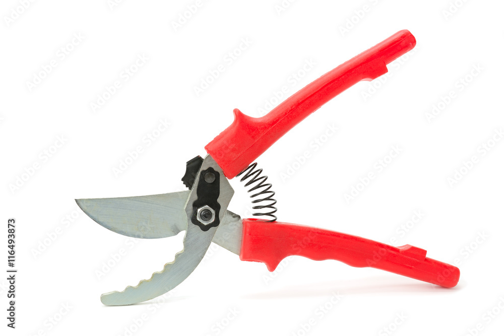 garden scissors isolated on a white background garden scissors isolated on a white background