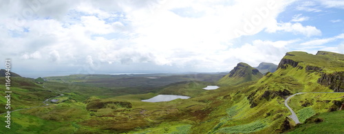 View from Quiraing to the Staffin Bay, Isle of Skye, Scotland