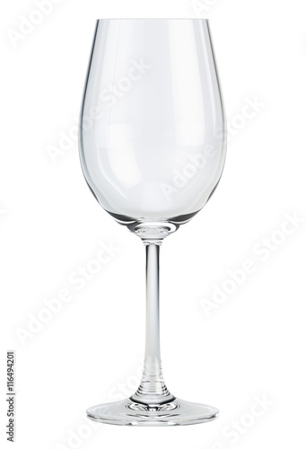 Empty wine glass isolated on white. 3d render