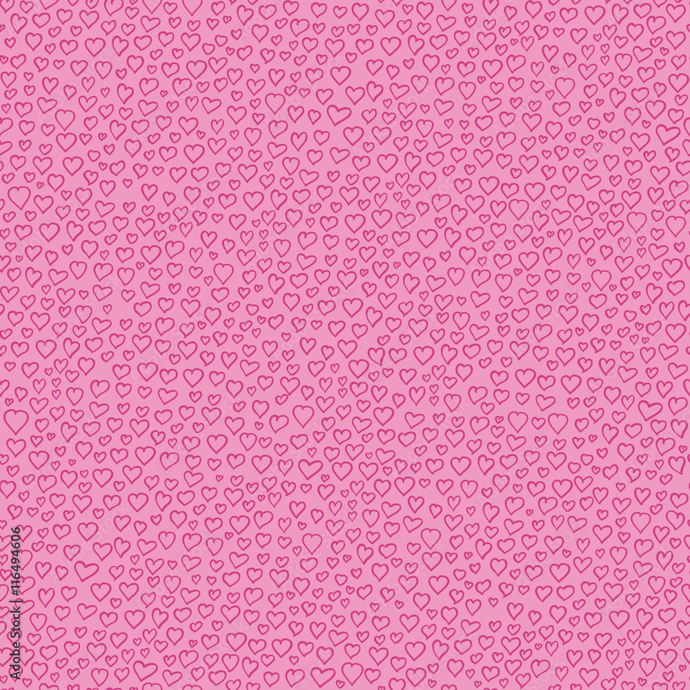 Valentine Seamless Vector Pattern with Pink Hearts Valentine Seamless Vector Pattern with Pink Hearts