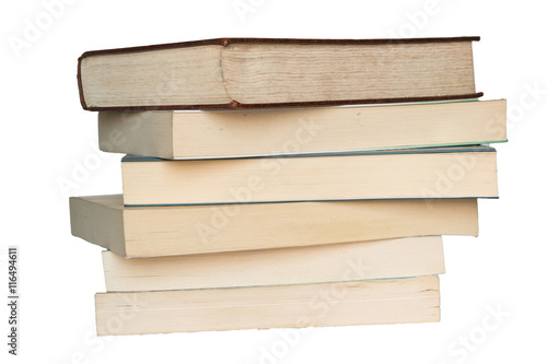 pile of books on the white background 
