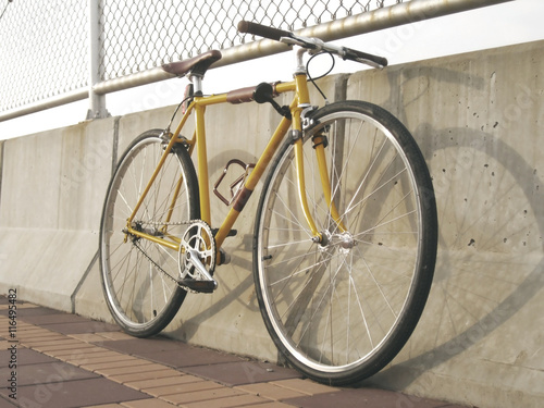 Yellow bicycle , vintage japanese style