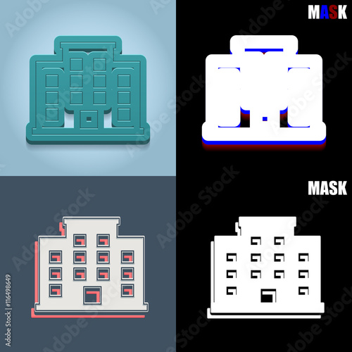 ikona retro 3D i płaska
