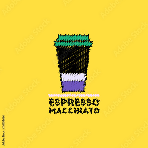 flat vector icon design collection espresso macchiato to go