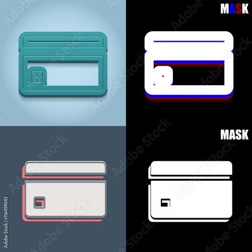 ikona retro 3D i płaska