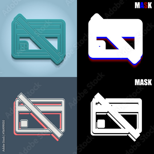 ikona retro 3D i płaska